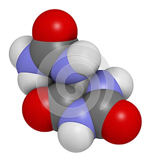 Allantoin molecule. 3D rendering. Often used in cosmetics. Atoms are represented as spheres with conventional color coding:.