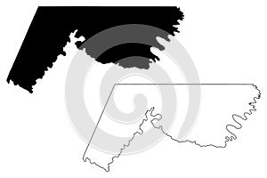 Allegany County, Maryland U.S. county, United States of America, USA, U.S., US map vector illustration, scribble sketch Allegany photo