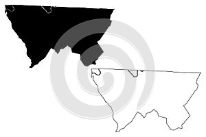 Alleghany County, North Carolina State U.S. county, United States of America, USA, U.S., US map vector illustration, scribble