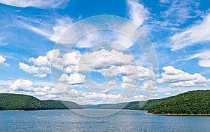 The Allegheny Reservoir in Warren County, Pennsylvania, USA on a sunny summer day