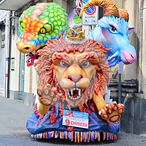 Allegorical float depicting various fantasy characters