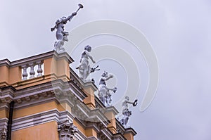 Allegorical statues on the roof of the Charlottenburg Palace