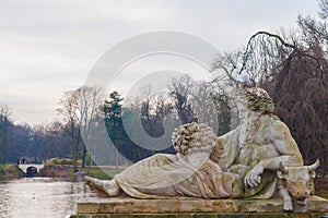 Allegory of the Bug river, statue in Lazienki Park, Warsaw, Poland