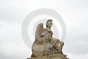 Allegory statue of Victorious France at Carrousel Arc de Triomphe or Arc de Triomphe du Carrousel