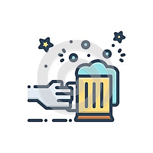 Color illustration icon for Allegro, enthusiastic and raptured