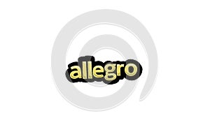 ALLEGRO writing vector design on a white background