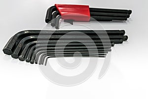 Allen key hand tools set.