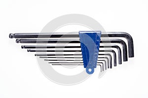 Allen wrench. Set of hex wrenches on a white background