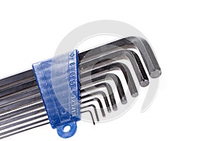 Allen wrench. Set of hex wrenches on a white background