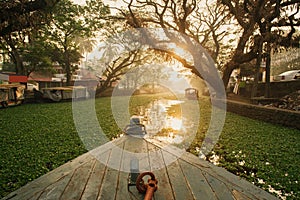 Alleppey backwaters on sunrise