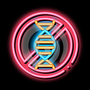 Allergen Free Sign Genome neon glow icon illustration