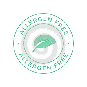 Allergen free vector label isolated on white