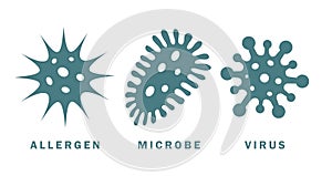 Allergen microbe and virus icon