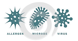 Allergen microbe and virus icon photo