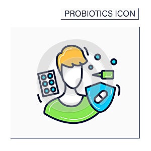 Allergic activity probiotics color icon