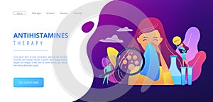 Allergic diseases concept landing page.