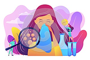 Allergic diseases concept vector illustration.
