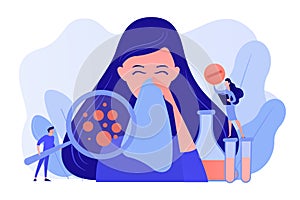 Allergic diseases concept vector illustration.