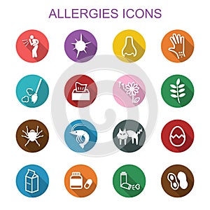 Allergies long shadow icons photo