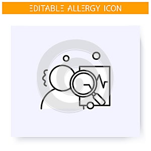 Allergy diagnostics line icon. Editable