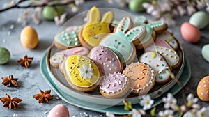 Allergy-Friendly Iced Easter Bunny and Egg Cookies photo