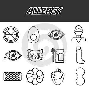 Allergy icons set