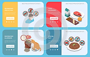 Allergy Isometric Webpages Set