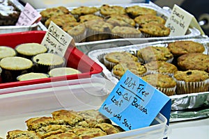 Allergy items at a bake sale