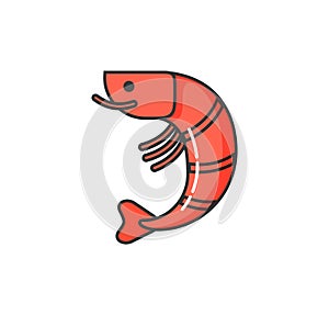 Allergy on Seafood, Isolated Icon of Allergen