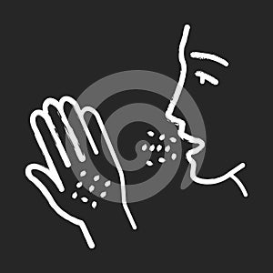 Allergy symptoms chalk icon