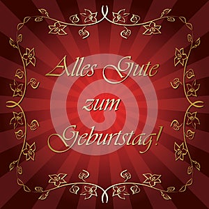 Alles gute zum Geburtstag - bright red vector greeting card