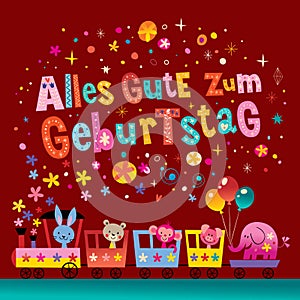 Alles Gute zum Geburtstag Deutsch German Happy birthday greeting card