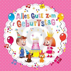 Alles Gute zum Geburtstag Deutsch German Happy birthday greeting card
