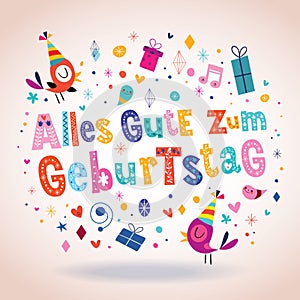 Alles Gute zum Geburtstag Deutsch German Happy birthday greeting card photo