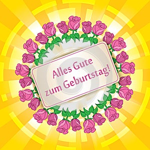 Alles gute zum Geburtstag - Happy birthday - yellow background