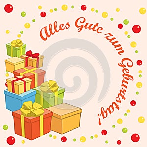 Alles gute zum Geburtstag - vector background with gifts photo