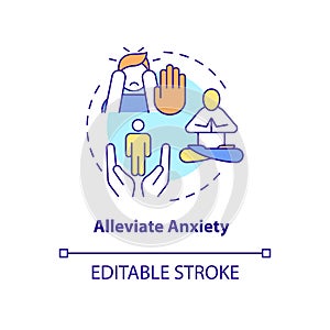 Alleviate anxiety concept icon