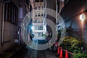 Alley back night view of Chuo-ku,Tokyo