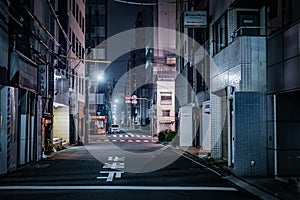 Alley back night view of Chuo-ku,Tokyo