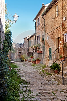 Alley in Chiusdino medieval village