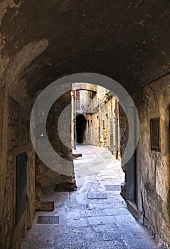 Alley of the city of volterra in italy