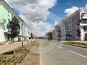 Central alley of the city of Kramatorsk,Triumfalnaya street photo