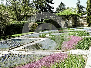 Alley in the gardens of the Balchik Palace, Dobrich province, Bulgaria.