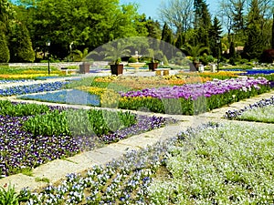 Alley in the gardens of the Balchik Palace, Dobrich province, Bulgaria