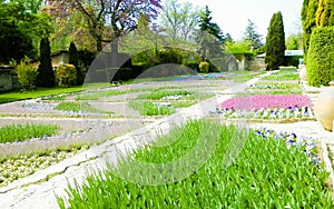 Alley in the gardens of the Balchik Palace, Dobrich province, Bulgaria