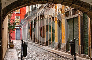 Alley just past Arco do Telles, Rio de Janeiro, Brazil photo
