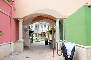 Alley leading to retail stores & businesses, FL