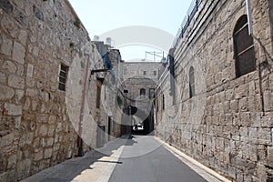 An alley leading to the Western Wall through the Old City of Jerusalem