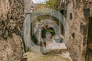Alley in the medieval center of Santo Stefano di Sessanio, Abruzzo photo