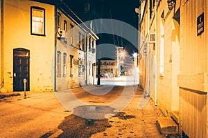 Alley at night, in Hanover, Pennsylvania.